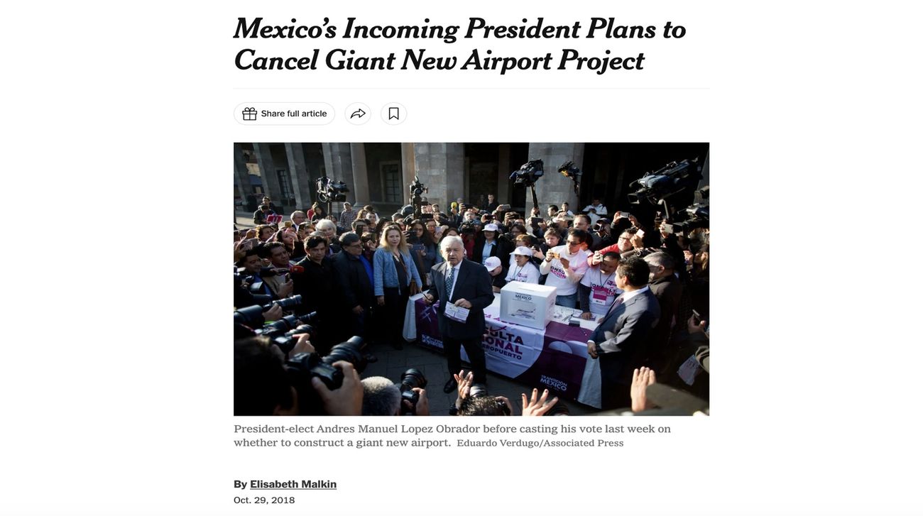 Cancelled Mexico City airport construction